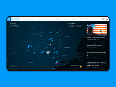 News Website Concept 2021 2021 trend 2021 trends animation inspiration map map design media minimal new news news app news website news website concept newsfeed newspaper ui ui animation ux website