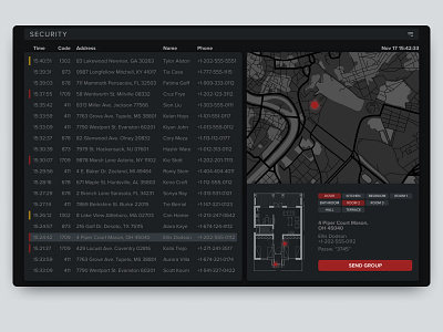 Map — DailyUI #029 daily ui dailyui dark theme dark ui dashboard design desktop figma map security app ui