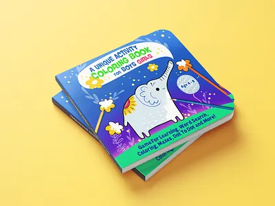 A unique Activity Coloring Book for Boys Girls adobe adobephotoshop branding character cover cover art cover artwork cover design cute illustration paint vector