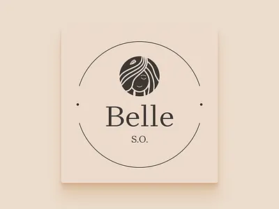 Belle S.O. beauty branding flat icon illustration logo