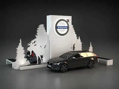 Volvo Outdoor Display R4 3dsmax environments exhibit trade show vray