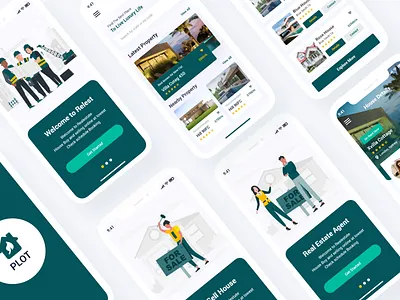 Plot - Real Estate Adobe XD Template agency booking business buy home designer flat modern plot portfolio property finder real estate rent property sell property ui kit