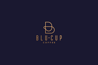 BLU CUP Coffe b blue branding coffe cup illustration letter logo logo design logo mark minimal minimal logo minimalist roaster