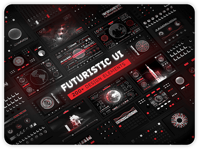 Futuristic UI Kit – 200 design elements abstract dashboard digital display download futuristic geometric graphic hi tech hologram hud icon illustrator interface photoshop sci fi screen ui uidesign vector