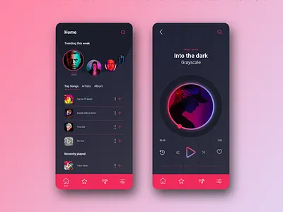 Music App concept design app bold design minimal mobile music music app music app ui music player ui ux uxui