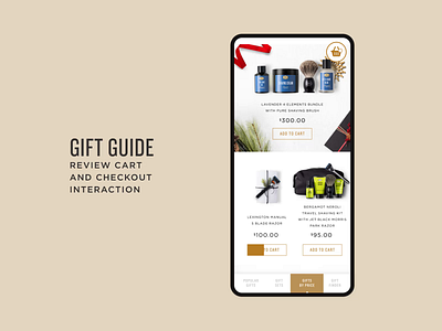 Gift Guide Checkout interaction interaction design mobile ui