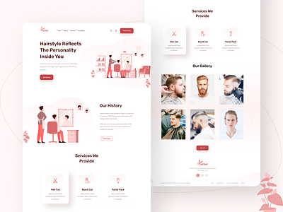 Barber Shop Landing Page barber shop clean ui creative landing page creative landing page design landing page landing page concept landing page design landing page illustration landing page template landing page ui landingpage logo logo design minimal ui modern web design ui design ux design website template website ui website ui design