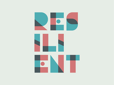 Resilient blue color custom geometric graphic logo logotype overlap overlay red resilient screen shapes stacked type