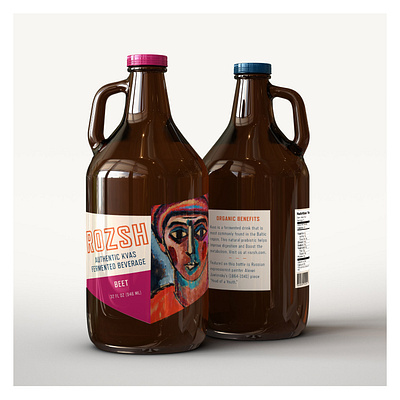 Rozsh "Authentic Kvas' Packaging - Growler beverage design beverage packaging branding kvas packaging russian