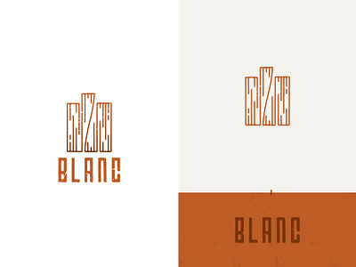 BLANC brand identity branding logo logotype mountain mt blanc restaurant rustic table wood wood grain