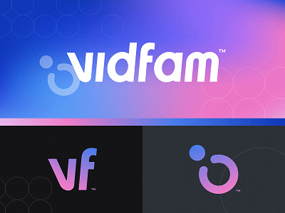 Vidfam Brand brand branding design gradient identity lettering logo logotype type typography