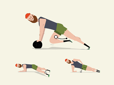 BeneskiDesign Illustrations Fitness Illo HipsterGuy fitness how to illustration vector