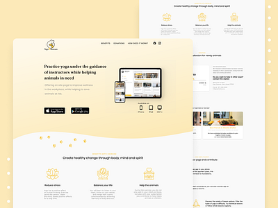 Charity application for yoga exercises animation app branding design graphic design typography ux vector web website