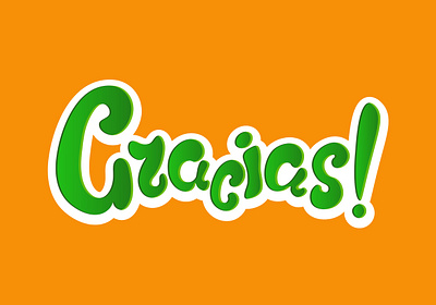 gracias - thanks in spanish design gracias green illustration illustrator lettering vector