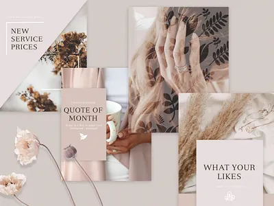 Creative Social Media Templates brand brand design brand identity branding branding design elegant elegant design elegant font gentle instagram instagram post instagram template photoshop photoshop art photoshop template soft template template builder template design templatedesign