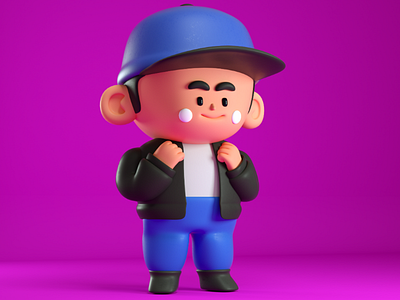 the kid 3d c4d character cute design draw kawaii render