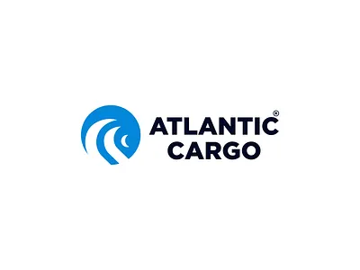 ATLANTIC CARGO agency logo aqua blue branding company logo icon logo logo design logos mark minimal modern simple simple logo water wave