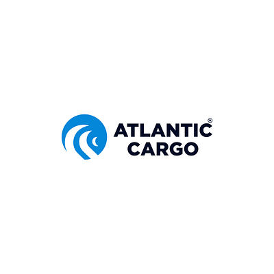 ATLANTIC CARGO agency logo aqua blue branding company logo icon logo logo design logos mark minimal modern simple simple logo water wave