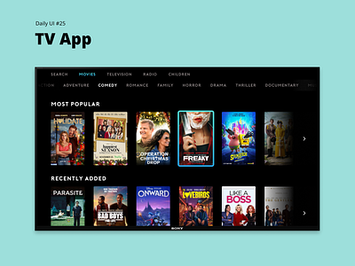 Daily UI #25 - TV App daily ui dailyui dailyuichallenge design ui design uidesign ux ux design uxdesign