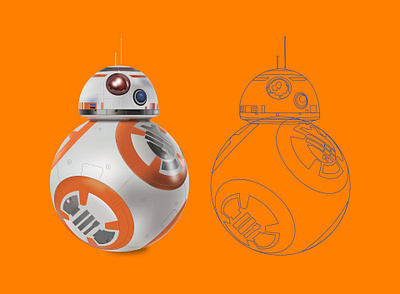 Star Wars BB8 Realistic Vector branding design illustration product design vector