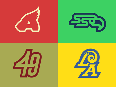 NFC West Rebrands arizona bay area california football football logo logo logos los angeles nfl phoenix rebrand san francisco seattle sports sports branding sports design sports logo