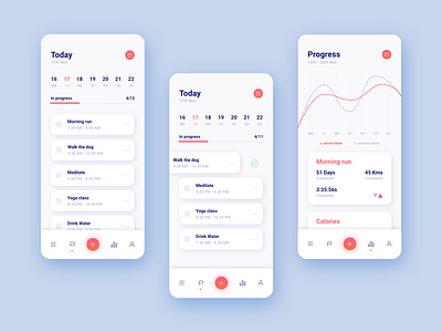 Habit Tracker APP adobexd design habit micro interaction tasks tracker ui