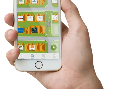 Mobile UI - Custom Map androidapp appdesign creative creativethinking custommaps design designthinking digital map iosapp map maps mobile design mobile ui ux navigation uiux wayfinding