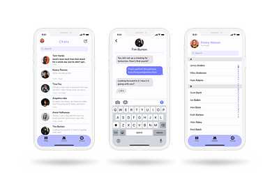 Messenger App careerfoundry design design app messenger messengerapp simple ui ui design uiux uiux design