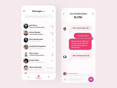 DailyUI #13 - Message App app daily 100 challenge daily ui design interface message pink ui
