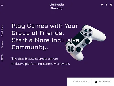 Umbrella Gaming Hero Section hero section web design