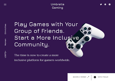 Umbrella Gaming Hero Section hero section web design