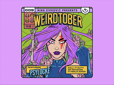 Weirdtober 009/031: Psylocke animation avengers comic book comic book art comic book cover daily sketch flowers graphic design illustration leaves marvel mcu procreate psylocke sketch weirdtober x men xmen