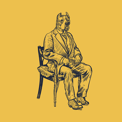 animal mobster dog branding design dog drawing hand drawn icon illustration mobster vector vintage