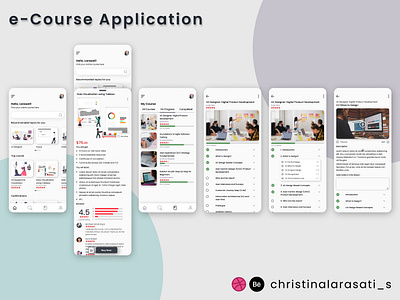 e-Course App course app courses ecourse edtech education figma design learning app learning platform mobile app mobile app design mobile learning online class online course ui design uiux uiux design ux design