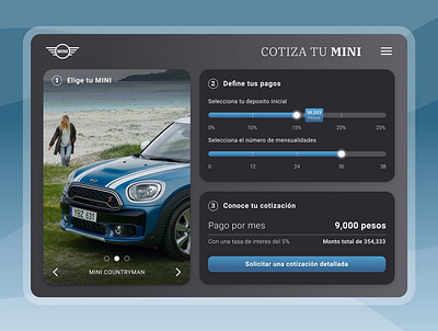 Car payment calculator daily ui figma ipad ipad pro mini cooper tablet ui ux web
