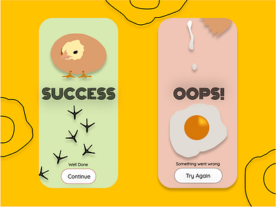 #UI011 Flash Message chicken design illustration oops success ui ui011 uidesign