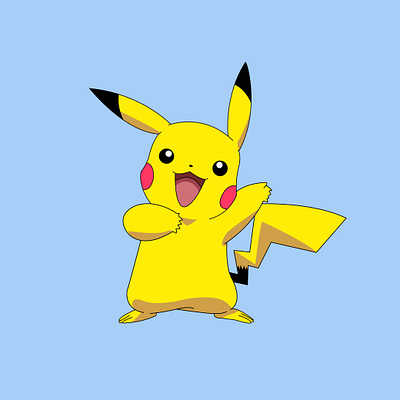 Pikachu design flat illustration vector