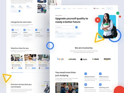Online Course Homepage design ecourse education education website exploration hero image landing page online course