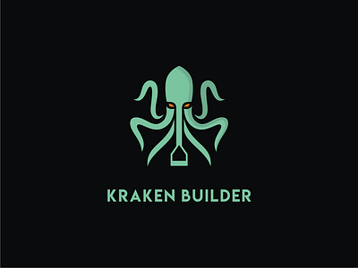 Kraken Builder branding builder design doublemeaning dualmeaning illustration kraken logo