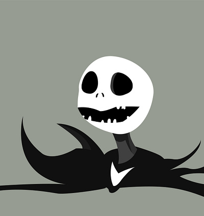 Jack Skellington design flat illustration vector