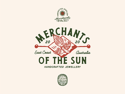 Merchants of The Sun badge design badges branding handdrawn illustration t shirt design vintage vintage badge vintage design