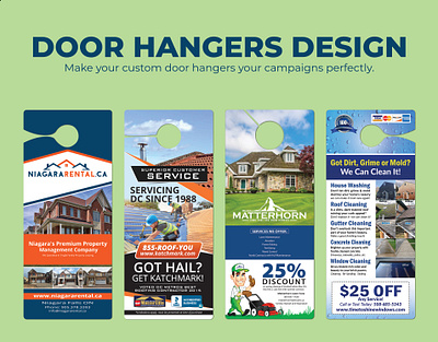 Door Hangers Design branding design door hanger designs door hangers design finance door hanger design illustration lawn care door hanger design pet control door hanger design real estate door hanger design typography