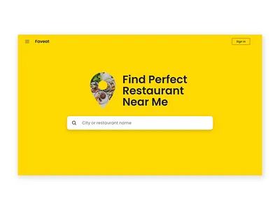 Nearest Restaurant Finder clean design food landingpage minimalist restaurants ui uidesign ux webdesign website