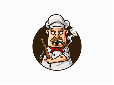 Angry Chef cartoon chef chef logo cook food kitchen mascot restaurant