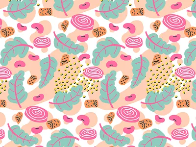 buddha bowl salad as a pattern branding design food healthy illustration pattern print salad seamless veggies