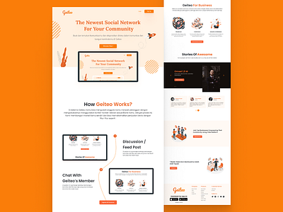 Landing Page Community Platform clean design company profile figma illustration landing page portofolio typography ui ux web design