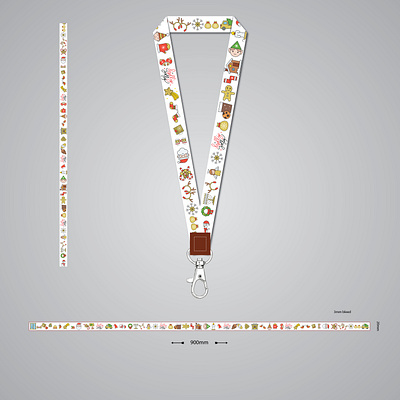 Christmas LanYard branding business company corporate design dribble flat hashtag illustration minimal typography