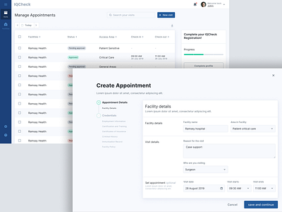 Medical facilities visitor management system app appointment design managment medical product design ui ux web design