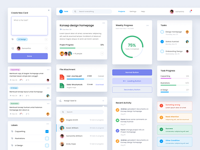 UI Elements app card clean dashboard design desktop elements management project task ui ui kit ux web website whitespace