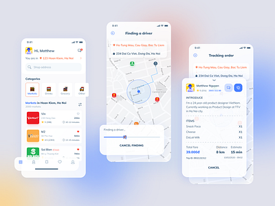 Gemii - Shopping Driver App clean creative design download driver app file food app inspired minimal ui ux